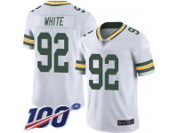 #92 Limited Reggie White White Football Road Men's Jersey Green Bay Packers Vapor Untouchable 100th Season