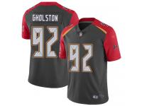 #92 Limited William Gholston Gray Football Men's Jersey Tampa Bay Buccaneers Inverted Legend Vapor Rush