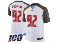 #92 Limited William Gholston White Football Road Men's Jersey Tampa Bay Buccaneers Vapor Untouchable 100th Season