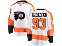 #93 Breakaway Jakub Voracek White NHL Away Men's Jersey Philadelphia Flyers