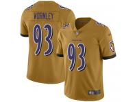 #93 Limited Chris Wormley Gold Football Men's Jersey Baltimore Ravens Inverted Legend Vapor Rush