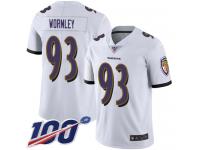 #93 Limited Chris Wormley White Football Road Men's Jersey Baltimore Ravens Vapor Untouchable 100th Season