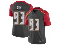 #93 Limited Ndamukong Suh Gray Football Men's Jersey Tampa Bay Buccaneers Inverted Legend Vapor Rush
