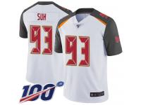 #93 Limited Ndamukong Suh White Football Road Men's Jersey Tampa Bay Buccaneers Vapor Untouchable 100th Season
