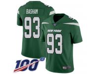 #93 Limited Tarell Basham Green Football Home Men's Jersey New York Jets Vapor Untouchable 100th Season