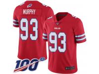 #93 Limited Trent Murphy Red Football Men's Jersey Buffalo Bills Rush Vapor Untouchable 100th Season