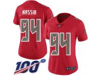 #94 Limited Carl Nassib Red Football Women's Jersey Tampa Bay Buccaneers Rush Vapor Untouchable 100th Season