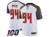 #94 Limited Carl Nassib White Football Road Youth Jersey Tampa Bay Buccaneers Vapor Untouchable 100th Season