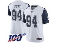 #94 Limited Charles Haley White Football Men's Jersey Dallas Cowboys Rush Vapor Untouchable 100th Season