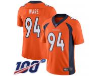 #94 Limited DeMarcus Ware Orange Football Home Men's Jersey Denver Broncos Vapor Untouchable 100th Season