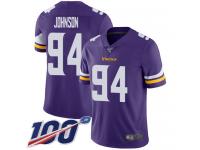 #94 Limited Jaleel Johnson Purple Football Home Men's Jersey Minnesota Vikings Vapor Untouchable 100th Season