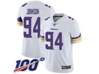 #94 Limited Jaleel Johnson White Football Road Men's Jersey Minnesota Vikings Vapor Untouchable 100th Season