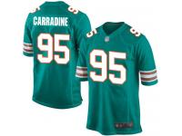 #95 Game Tank Carradine Aqua Green Football Alternate Men's Jersey Miami Dolphins