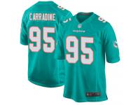 #95 Game Tank Carradine Aqua Green Football Home Men's Jersey Miami Dolphins