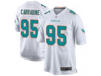 #95 Game Tank Carradine White Football Road Men's Jersey Miami Dolphins