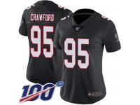 #95 Limited Jack Crawford Black Football Alternate Women's Jersey Atlanta Falcons Vapor Untouchable 100th Season
