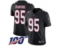 #95 Limited Jack Crawford Black Football Alternate Youth Jersey Atlanta Falcons Vapor Untouchable 100th Season