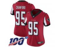 #95 Limited Jack Crawford Red Football Home Women's Jersey Atlanta Falcons Vapor Untouchable 100th Season
