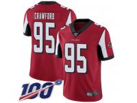#95 Limited Jack Crawford Red Football Home Youth Jersey Atlanta Falcons Vapor Untouchable 100th Season