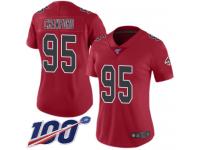 #95 Limited Jack Crawford Red Football Women's Jersey Atlanta Falcons Rush Vapor Untouchable 100th Season