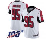 #95 Limited Jack Crawford White Football Road Youth Jersey Atlanta Falcons Vapor Untouchable 100th Season