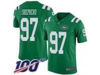 #97 Limited Nathan Shepherd Green Football Men's Jersey New York Jets Rush Vapor Untouchable 100th Season