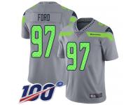#97 Limited Poona Ford Silver Football Men's Jersey Seattle Seahawks Inverted Legend 100th Season