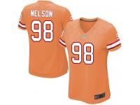#98 Game Anthony Nelson Orange Football Alternate Women's Jersey Tampa Bay Buccaneers