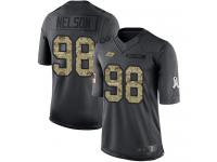 #98 Limited Anthony Nelson Black Football Youth Jersey Tampa Bay Buccaneers 2016 Salute to Service