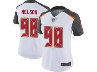#98 Limited Anthony Nelson White Football Road Women's Jersey Tampa Bay Buccaneers Vapor Untouchable