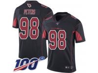 #98 Limited Corey Peters Black Football Men's Jersey Arizona Cardinals Rush Vapor Untouchable 100th Season