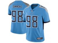 #98 Limited Jeffery Simmons Light Blue Football Alternate Men's Jersey Tennessee Titans Vapor Untouchable