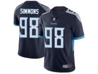 #98 Limited Jeffery Simmons Navy Blue Football Home Men's Jersey Tennessee Titans Vapor Untouchable