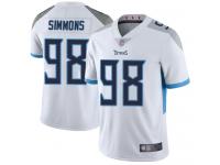#98 Limited Jeffery Simmons White Football Road Men's Jersey Tennessee Titans Vapor Untouchable