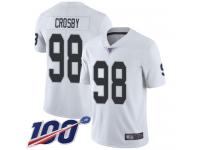 #98 Limited Maxx Crosby White Football Road Men's Jersey Oakland Raiders Vapor Untouchable 100th Season