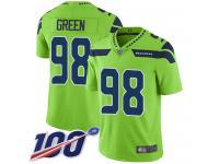 #98 Limited Rasheem Green Green Football Men's Jersey Seattle Seahawks Rush Vapor Untouchable 100th Season