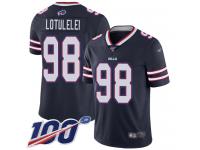 #98 Limited Star Lotulelei Navy Blue Football Men's Jersey Buffalo Bills Inverted Legend 100th Season