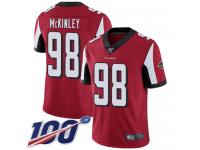 #98 Limited Takkarist McKinley Red Football Home Men's Jersey Atlanta Falcons Vapor Untouchable 100th Season