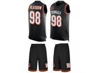 #98 Ryan Glasgow Black Football Men's Jersey Cincinnati Bengals Tank Top Suit
