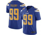 #99 Limited Jerry Tillery Electric Blue Football Men's Jersey Los Angeles Chargers Rush Vapor Untouchable