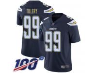 #99 Limited Jerry Tillery Navy Blue Football Home Men's Jersey Los Angeles Chargers Vapor Untouchable 100th Season