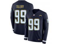 #99 Limited Jerry Tillery Navy Blue Football Men's Jersey Los Angeles Chargers Therma Long Sleeve