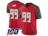 #99 Limited Warren Sapp Red Football Home Men's Jersey Tampa Bay Buccaneers Vapor Untouchable 100th Season