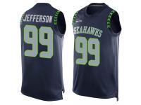 #99 Quinton Jefferson Navy Blue Football Men's Jersey Seattle Seahawks Player Name & Number Tank Top