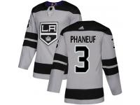 Adidas NHL Men's Dion Phaneuf Gray Alternate Authentic Jersey - #3 Los Angeles Kings