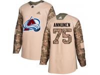 Adidas NHL Men's Justus Annunen Camo Authentic Jersey - #75 Colorado Avalanche Veterans Day Practice