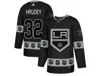 Adidas NHL Men's Kelly Hrudey Black Authentic Jersey - #32 Los Angeles Kings Team Logo Fashion