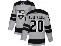 Adidas NHL Men's Luc Robitaille Gray Alternate Authentic Jersey - #20 Los Angeles Kings