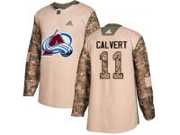 Adidas NHL Men's Matt Calvert Camo Authentic Jersey - #11 Colorado Avalanche Veterans Day Practice