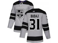 Adidas NHL Men's Peter Budaj Gray Alternate Authentic Jersey - #31 Los Angeles Kings
